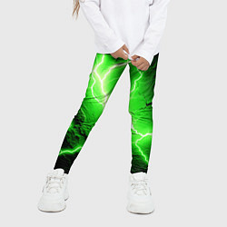 Леггинсы для девочки Color green black, цвет: 3D-принт — фото 2