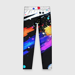 Леггинсы для девочки Разноцветные блестящие кляксы - текстура, цвет: 3D-принт