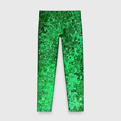 Леггинсы для девочки Зелёный малахит абстрактная текстура, цвет: 3D-принт