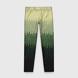 Леггинсы для девочки Зелёный полосами от светлого к тёмному текстурные, цвет: 3D-принт