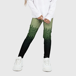 Леггинсы для девочки Зелёный полосами от светлого к тёмному текстурные, цвет: 3D-принт — фото 2