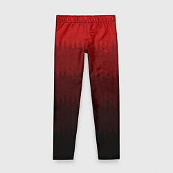 Леггинсы для девочки Градиент красный текстурные полосы, цвет: 3D-принт