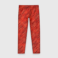 Леггинсы для девочки Морковный красный текстурированный узоры, цвет: 3D-принт
