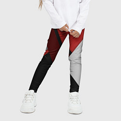 Леггинсы для девочки Color black red grey, цвет: 3D-принт — фото 2