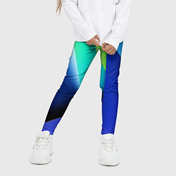 Леггинсы для девочки Color blue green, цвет: 3D-принт — фото 2