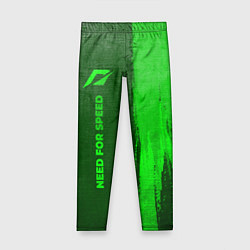 Леггинсы для девочки Need for Speed - green gradient по-вертикали, цвет: 3D-принт