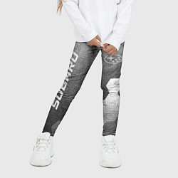 Леггинсы для девочки Subaru - grey gradient вертикально, цвет: 3D-принт — фото 2