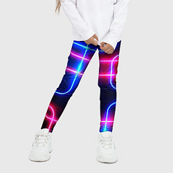 Леггинсы для девочки Цветные светящиеся неоны, цвет: 3D-принт — фото 2