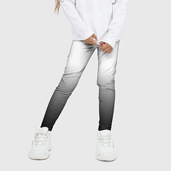 Леггинсы для девочки Из белого в чёрный градиент с точками, цвет: 3D-принт — фото 2