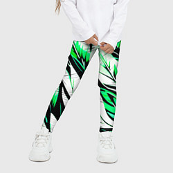 Леггинсы для девочки Крупные листья абстракция, цвет: 3D-принт — фото 2