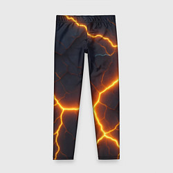 Леггинсы для девочки Молнии и черные объемные плиты, цвет: 3D-принт