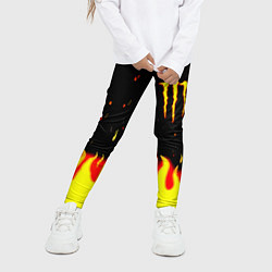 Леггинсы для девочки Monster energy fire steel, цвет: 3D-принт — фото 2