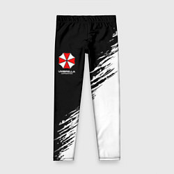 Леггинсы для девочки Umbrella Corp - black and white, цвет: 3D-принт