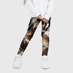 Леггинсы для девочки Змеиная кожа и полоски зебры микс - сафари паттерн, цвет: 3D-принт — фото 2