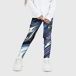 Леггинсы для девочки Серебро жидкий металл, цвет: 3D-принт — фото 2