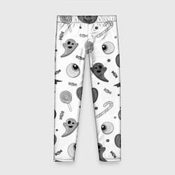 Детские легинсы Halloween grey and white