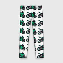 Леггинсы для девочки Motorcycle turquoise, цвет: 3D-принт