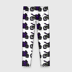 Леггинсы для девочки The motorcycle is dark purple, цвет: 3D-принт