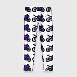 Леггинсы для девочки Motorcycle purple gloss, цвет: 3D-принт
