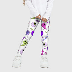 Леггинсы для девочки Halloween purple pumpkin pattern, цвет: 3D-принт — фото 2