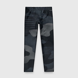 Леггинсы для девочки Текстура - камуфляжная синяя ткань, цвет: 3D-принт