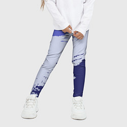 Леггинсы для девочки Сине-голубые неравномерные полосы, цвет: 3D-принт — фото 2