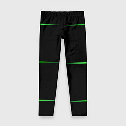 Леггинсы для девочки Color black green orange stripes, цвет: 3D-принт