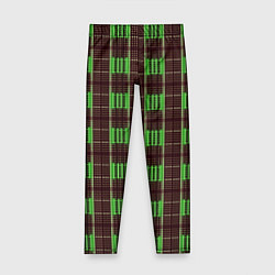 Леггинсы для девочки Neon color black and green stripes, цвет: 3D-принт