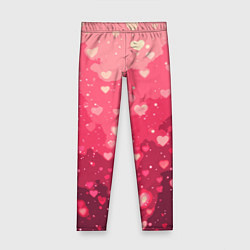 Леггинсы для девочки Розовый с сердечками паттерн, цвет: 3D-принт