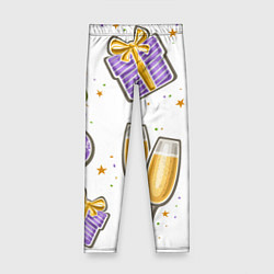 Леггинсы для девочки Новогодний вайб, цвет: 3D-принт
