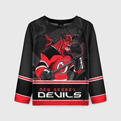 Лонгслив детский New Jersey Devils, цвет: 3D-принт