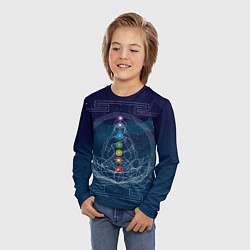 Лонгслив детский Йога мандала - энергетические зоны, цвет: 3D-принт — фото 2