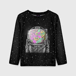 Лонгслив детский Цветочный астонавт, цвет: 3D-принт
