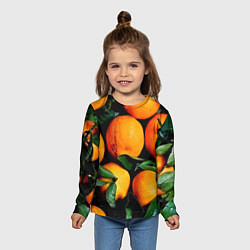 Лонгслив детский Мандаринчики, цвет: 3D-принт — фото 2