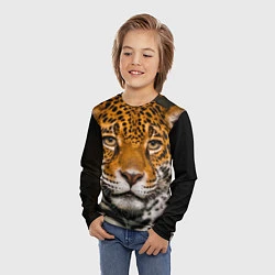 Лонгслив детский Взгляд ягуара, цвет: 3D-принт — фото 2