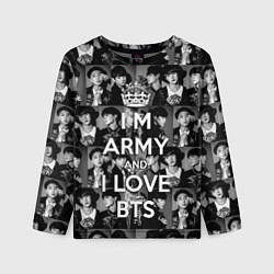 Лонгслив детский I am army and I lover BTS, цвет: 3D-принт