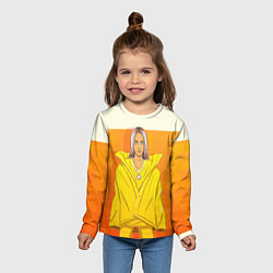 Лонгслив детский Billie Eilish: Yellow Girl, цвет: 3D-принт — фото 2