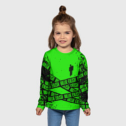 Лонгслив детский BILLIE EILISH: Green & Black Tape, цвет: 3D-принт — фото 2