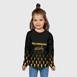 Лонгслив детский Billie Eilish: Yellow & Black Autograph, цвет: 3D-принт — фото 2