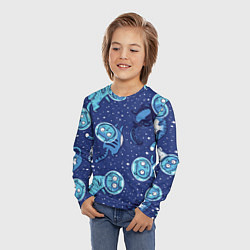 Лонгслив детский Кот Космонавт, цвет: 3D-принт — фото 2