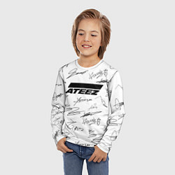 Лонгслив детский ATEEZ АВТОГРАФЫ, цвет: 3D-принт — фото 2
