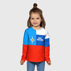 Лонгслив детский Флаг МЧС России, цвет: 3D-принт — фото 2