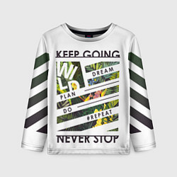 Лонгслив детский Off-White: Keep Going, цвет: 3D-принт