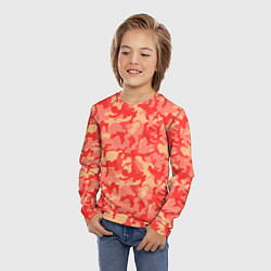 Лонгслив детский Оранжевый камуфляж, цвет: 3D-принт — фото 2