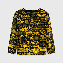 Лонгслив детский ЛОГОТИПЫ РОК ГРУПП, цвет: 3D-принт