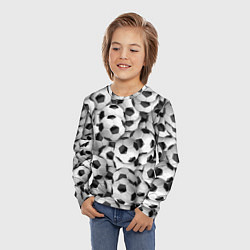 Лонгслив детский Футбольные мячи много, цвет: 3D-принт — фото 2