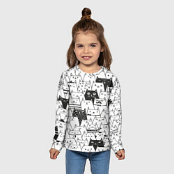 Лонгслив детский КОТЫ WHITE, цвет: 3D-принт — фото 2