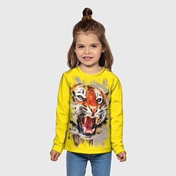 Лонгслив детский Оскал тигра, цвет: 3D-принт — фото 2