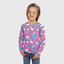 Лонгслив детский Pink unicorn, цвет: 3D-принт — фото 2
