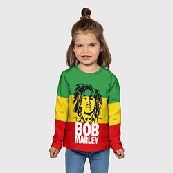 Лонгслив детский Bob Marley, цвет: 3D-принт — фото 2